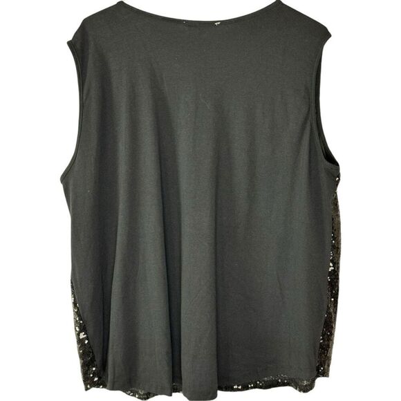 Urban‎ Diction Black Sparkle V-neck Sleeveless Top Size 3X - Picture 2 of 5